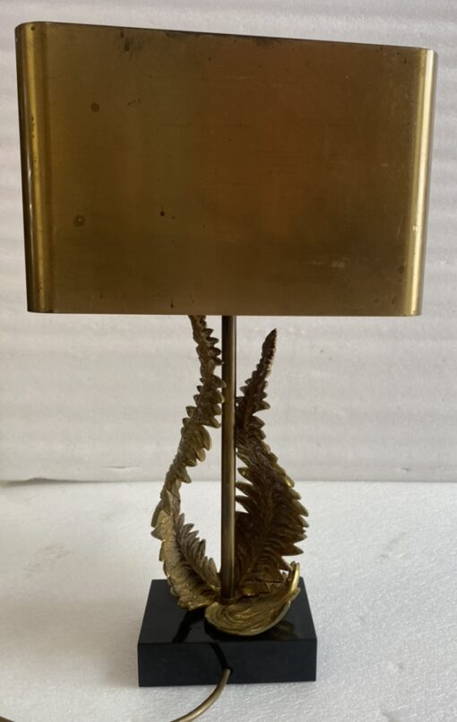 1965′ Maison Charles Lampe Fougéres En Bronze Signée