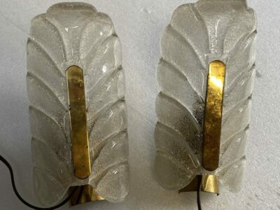 1970′ Paire d Appliques Par Carl Fagerlund Mono en Cristal