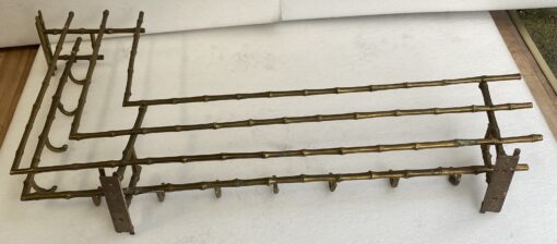 1970′ Porte Manteaux Et Chapeaux D' Angle Mural  Decor Bambou Maison Baguès en Bronze  113 X 73 H 20 cm – Image 18