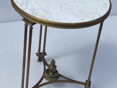 1970′ French Guéridon in the Style of Adam Weisweiler Maison JANSEN Marble Top