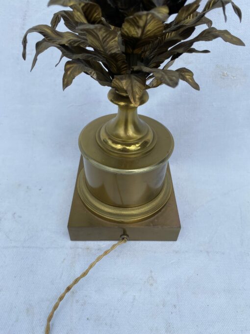 1950/70 Bronze Pineapple Lamp, Brass Lampshade, Signed Charles & Fils Made In France - Image 7