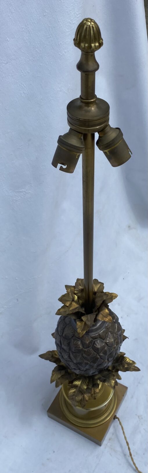 1950/70 Bronze Pineapple Lamp, Brass Lampshade, Signed Charles & Fils Made In France - Image 11
