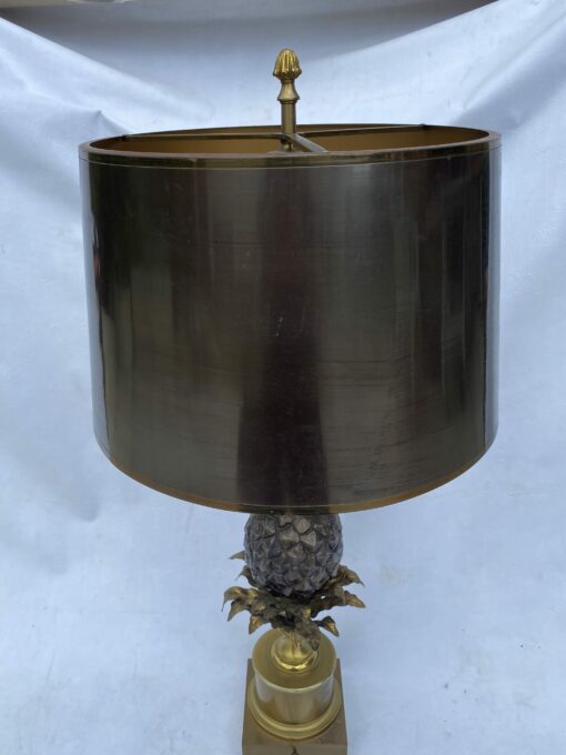 1950/70 Bronze Pineapple Lamp, Brass Lampshade, Signed Charles & Fils Made In France - Image 15