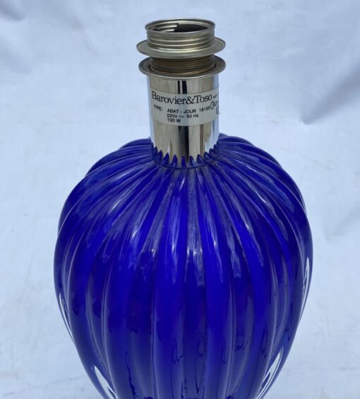 1980' Barovier & Toso Blue Lamp Signed H 43 Ø 19 cm - Image 2