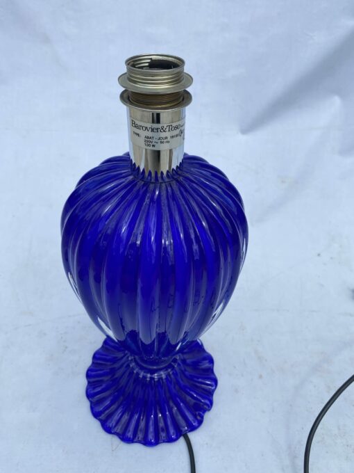 1980' Barovier & Toso Blue Lamp Signed H 43 Ø 19 cm - Image 10