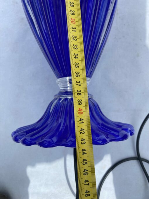 1980' Barovier & Toso Blue Lamp Signed H 43 Ø 19 cm - Image 6