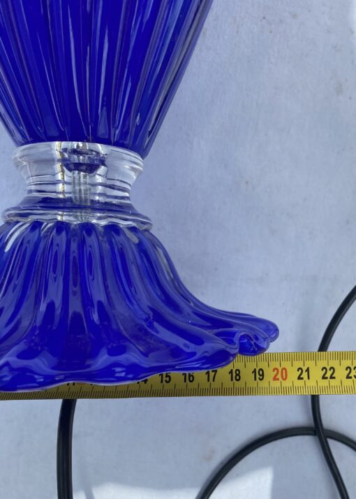 1980' Barovier & Toso Blue Lamp Signed H 43 Ø 19 cm - Image 5