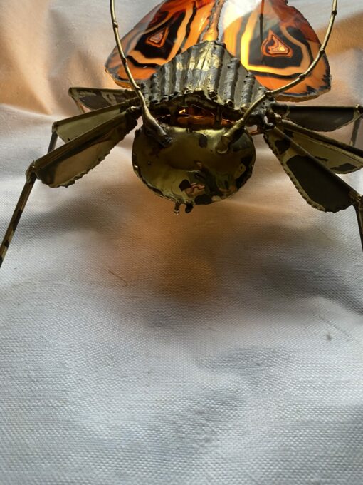 1970' Illuminating Wall Lamp Cicada in Gilt Bronze and Agates Style Duval Brasseur Or Isabelle Faure 30 X 41 cm - Image 7