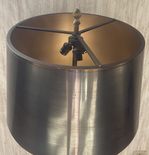1950/70 Bronze Pineapple Lamp, Brass Lampshade, Signed Charles & Fils Made In France - Image 2