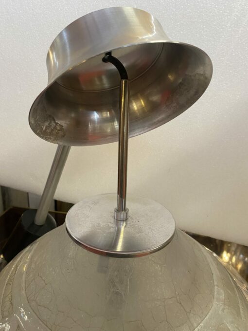 1970′ 2 Lustres Doria Leuchten Boule et Ovale  Verre Soufflé Design Venini Murano Ø 33 cm – Image 13