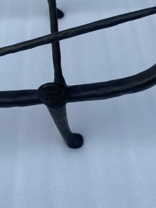 1980' Modernist Patinated Bronze Table DLG Model Analogous to Diego Giacometti Creations 92 X 35 H 38 cm - Image 15