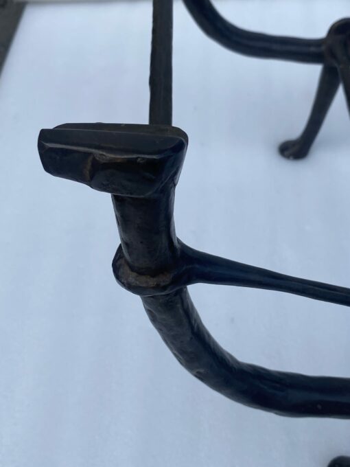 1980' Modernist Patinated Bronze Table DLG Model Analogous to Diego Giacometti Creations 92 X 35 H 38 cm - Image 14