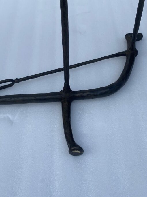 1980' Modernist Patinated Bronze Table DLG Model Analogous to Diego Giacometti Creations 92 X 35 H 38 cm - Image 13