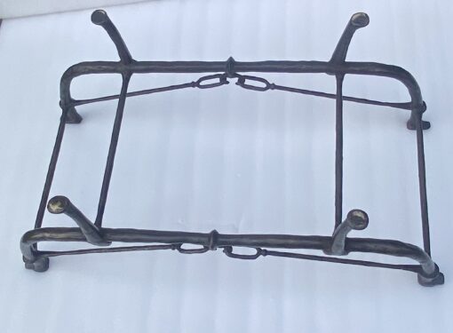1980' Modernist Patinated Bronze Table DLG Model Analogous to Diego Giacometti Creations 92 X 35 H 38 cm - Image 9