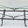 1980' Modernist Patinated Bronze Table DLG Model Analogous to Diego Giacometti Creations 92 X 35 H 38 cm - Image 8