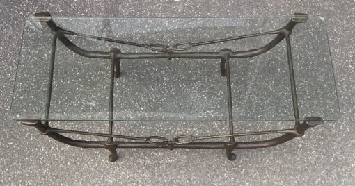 1980' Modernist Patinated Bronze Table DLG Model Analogous to Diego Giacometti Creations 92 X 35 H 38 cm - Image 2