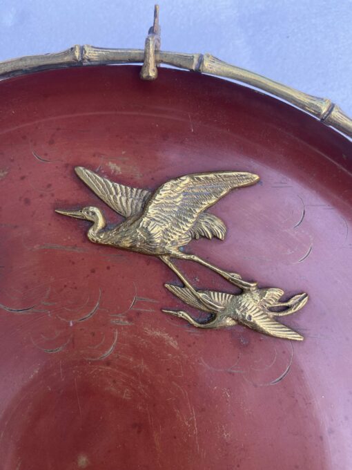 1850' Bronze Plate With Japanese Patterns Bamboo Decor By Alphonse Giroux (1776-1848) - Image 8