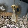 1970' Maison Bagués Style Golden Brass Chandelier Leaves in Colored Glass - Image 15
