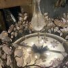 1970' Maison Bagués Style Golden Brass Chandelier Leaves in Colored Glass - Image 11