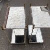 1950′ Pair of Maison Baguès Tables Bamboo Decor in Silver Bronze With Aged Oxidized Mirror Tops 52 X 33 X H 67 cm - Image 16