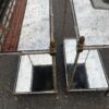 1950′ Pair of Maison Baguès Tables Bamboo Decor in Silver Bronze With Aged Oxidized Mirror Tops 52 X 33 X H 67 cm - Image 15