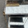 1950′ Pair of Maison Baguès Tables Bamboo Decor in Silver Bronze With Aged Oxidized Mirror Tops 52 X 33 X H 67 cm - Image 11
