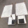 1950′ Pair of Maison Baguès Tables Bamboo Decor in Silver Bronze With Aged Oxidized Mirror Tops 52 X 33 X H 67 cm - Image 10