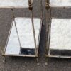 1950′ Pair of Maison Baguès Tables Bamboo Decor in Silver Bronze With Aged Oxidized Mirror Tops 52 X 33 X H 67 cm - Image 8