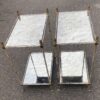 1950′ Pair of Maison Baguès Tables Bamboo Decor in Silver Bronze With Aged Oxidized Mirror Tops 52 X 33 X H 67 cm - Image 7