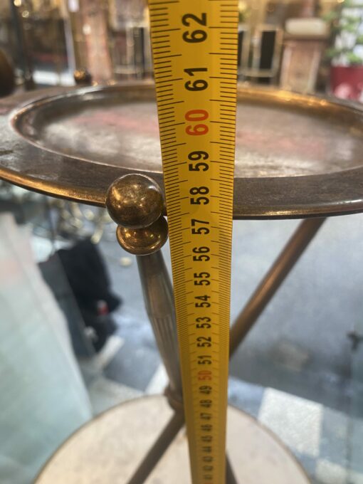 1950' Silver Bronze Tripod Pedestal Table ø 34 cm H 59 cm - Image 6
