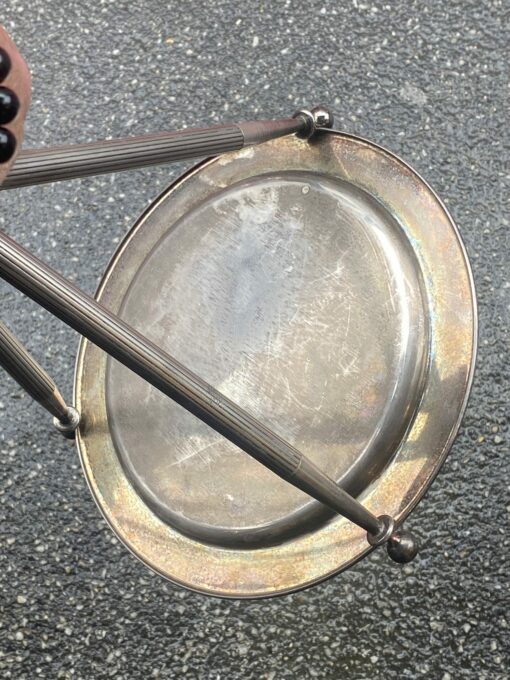 1950' Silver Bronze Tripod Pedestal Table ø 34 cm H 59 cm - Image 2
