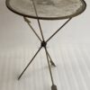 1950/70 ′ Guéridon Fer Forgé Vintage Decor En Forme De Fléches Style Jacques Adnet Diamètre 49 cm – Image 11