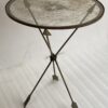 1950/70 ′ Guéridon Fer Forgé Vintage Decor En Forme De Fléches Style Jacques Adnet Diamètre 49 cm