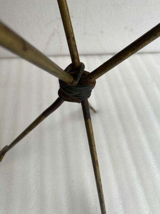 1950/70 ′ Vintage Wrought Iron Pedestal Table Decor In The Shape Of Arrows Jacques Adnet Style Diameter 49 cm - Image 7