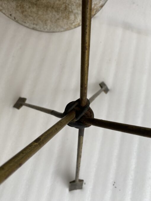 1950/70 ′ Vintage Wrought Iron Pedestal Table Decor In The Shape Of Arrows Jacques Adnet Style Diameter 49 cm - Image 4