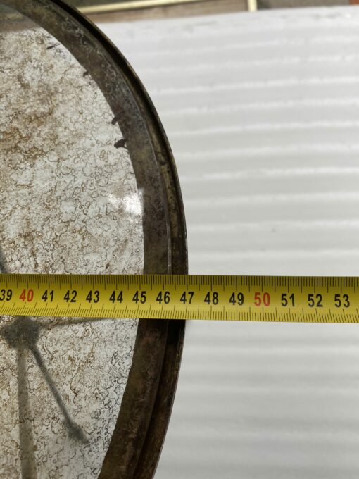 1950/70 ′ Vintage Wrought Iron Pedestal Table Decor In The Shape Of Arrows Jacques Adnet Style Diameter 49 cm - Image 3