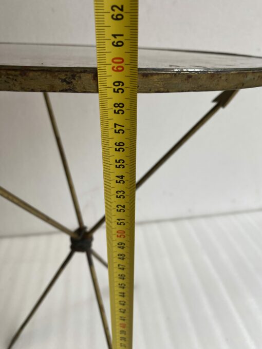 1950/70 ′ Vintage Wrought Iron Pedestal Table Decor In The Shape Of Arrows Jacques Adnet Style Diameter 49 cm - Image 2