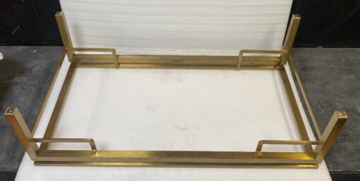 1970′ Rectangular Coffee Table Guy Lefevre For Jansen In Brass And Glass 127 x 67 cm H 37 cm - Image 15
