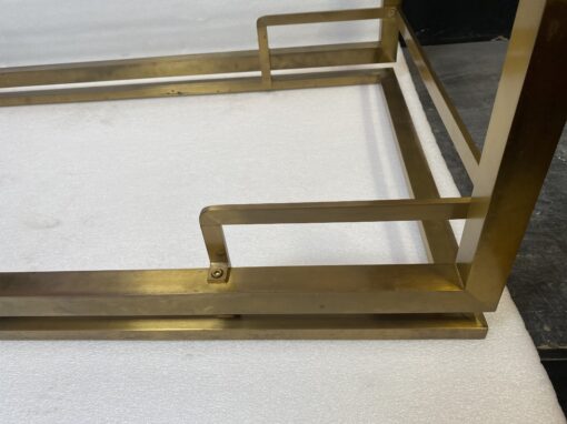 1970′ Rectangular Coffee Table Guy Lefevre For Jansen In Brass And Glass 127 x 67 cm H 37 cm - Image 12