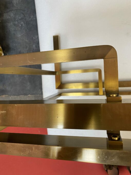 1970′ Rectangular Coffee Table Guy Lefevre For Jansen In Brass And Glass 127 x 67 cm H 37 cm - Image 11
