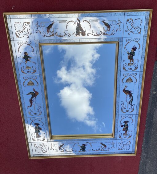 1950/70 ‘Mirror With Monkeys In Clothes And Lyre Birds 102 X H 133 cm