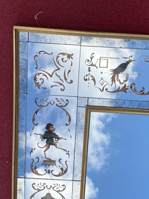 1950/70 ‘Mirror With Monkeys In Clothes And Lyre Birds 102 X H 133 cm - Image 14