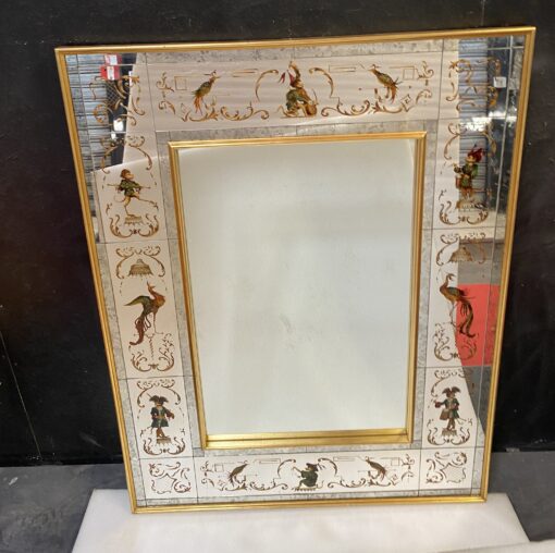 1950/70 ‘Mirror With Monkeys In Clothes And Lyre Birds 102 X H 133 cm - Image 8