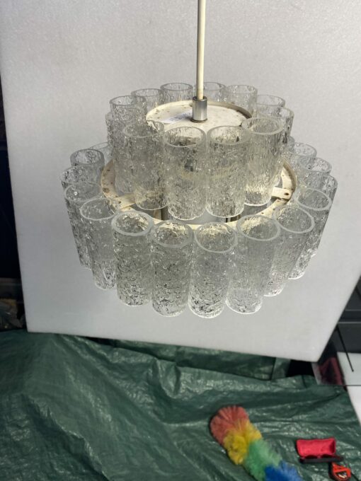 1970′ Venini Doria Lustre Avec 3 Niveaux Et 45 Eléments En Verre Ø 33 cm H 21 cm – Image 10