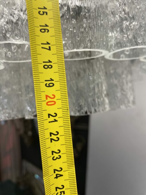 1970′ Venini Doria Lustre Avec 3 Niveaux Et 45 Eléments En Verre Ø 33 cm H 21 cm – Image 7