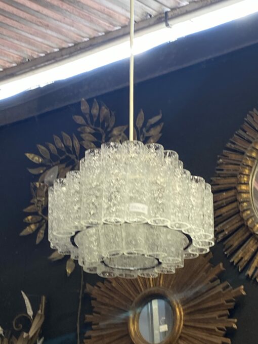1970 ‘Venini Doria Chandelier With 3 Levels And Glass Elements Ø 33 cm H 21 cm