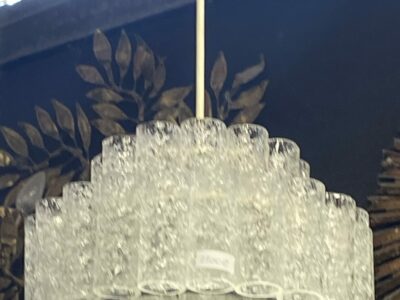 1970′ Venini Doria Lustre Avec 3 Niveaux Et 45 Eléments En Verre Ø 33 cm H 21 cm