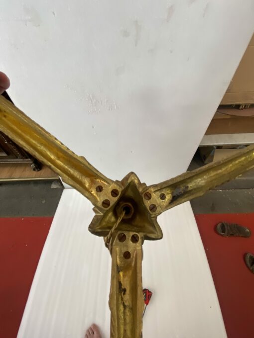 1970' Gilt Bronze Floor Lamp Maison Jansen Palm Model H 142 cm - Image 3