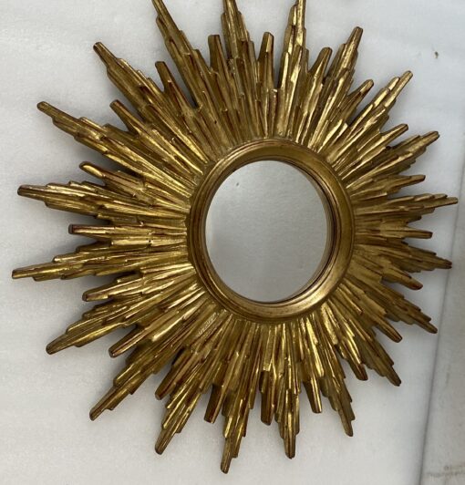 1970′ Paire De Miroirs Ou Similaires Soleil Résine Dorée Diametre 48 cm – Image 10