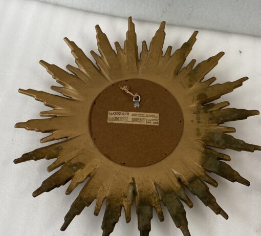 1970′ Paire De Miroirs Ou Similaires Soleil Résine Dorée Diametre 48 cm – Image 9